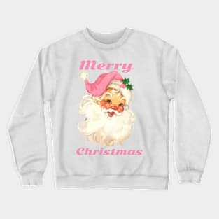 retro vintage pink santa claus Crewneck Sweatshirt